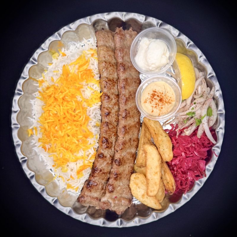 Koobideh Plate( ground Beef & Lamb)